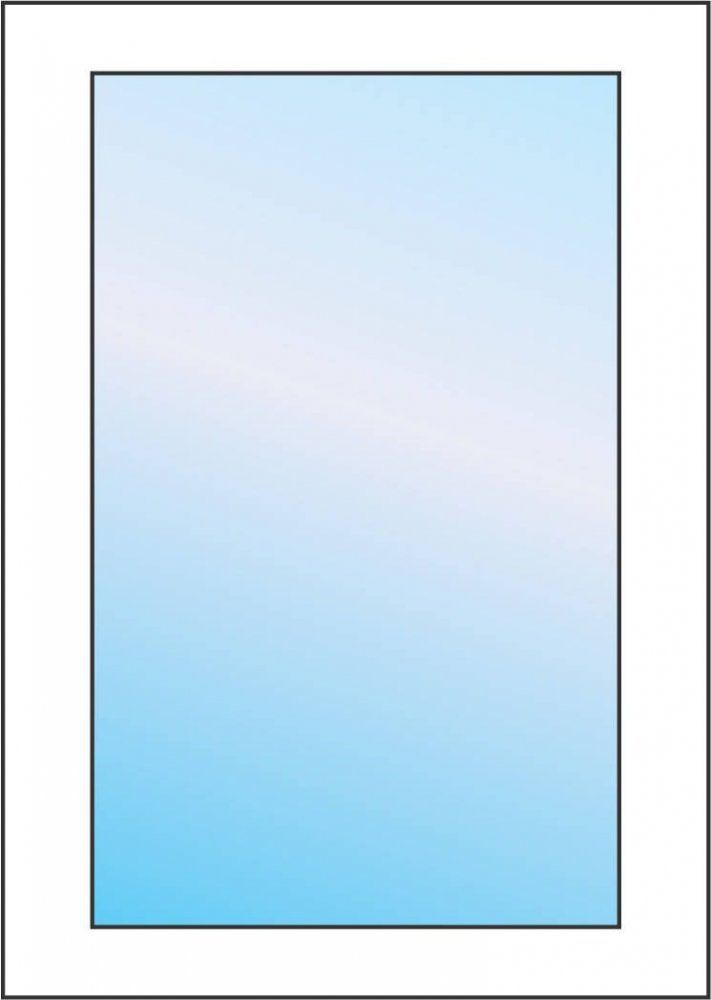 Глухое окно из профиля Softline 70 размером 800 на 1400 мм