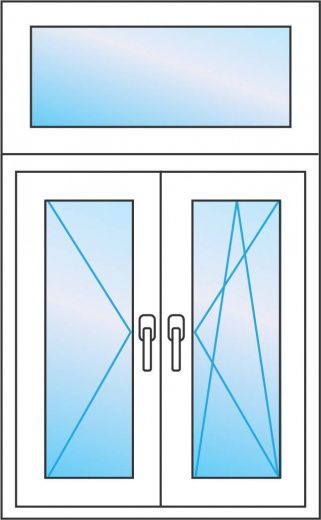Т образное окно 130 * 180 одностворчатое. Veka Softline 82